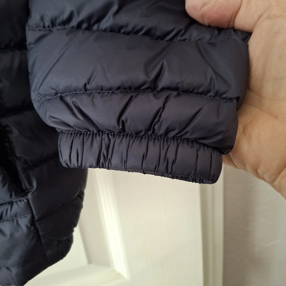 Rokka & Rolla 90% Down Puffer Jacket Kids Childs L 10-12  Lightweight Hood Navy